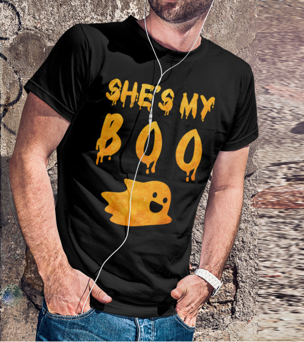 She's My Boo Funny Couples Halloween Costume T-Shirt