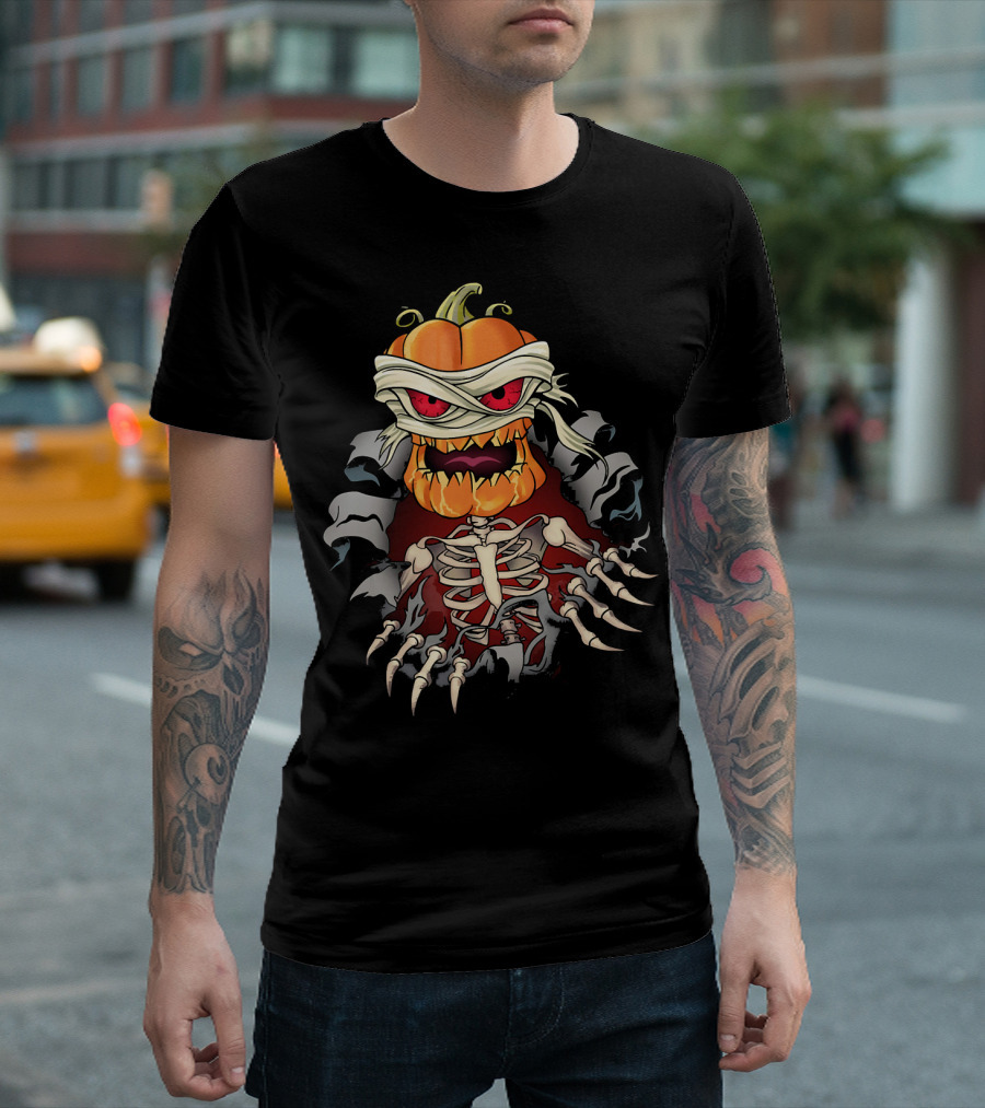 Halloween Skeleton Zombie Pumpkin Mummy Horror T-Shirt