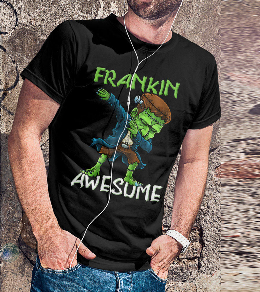 Frankin Awesome Dabbing Frankenstein Halloween T-Shirt