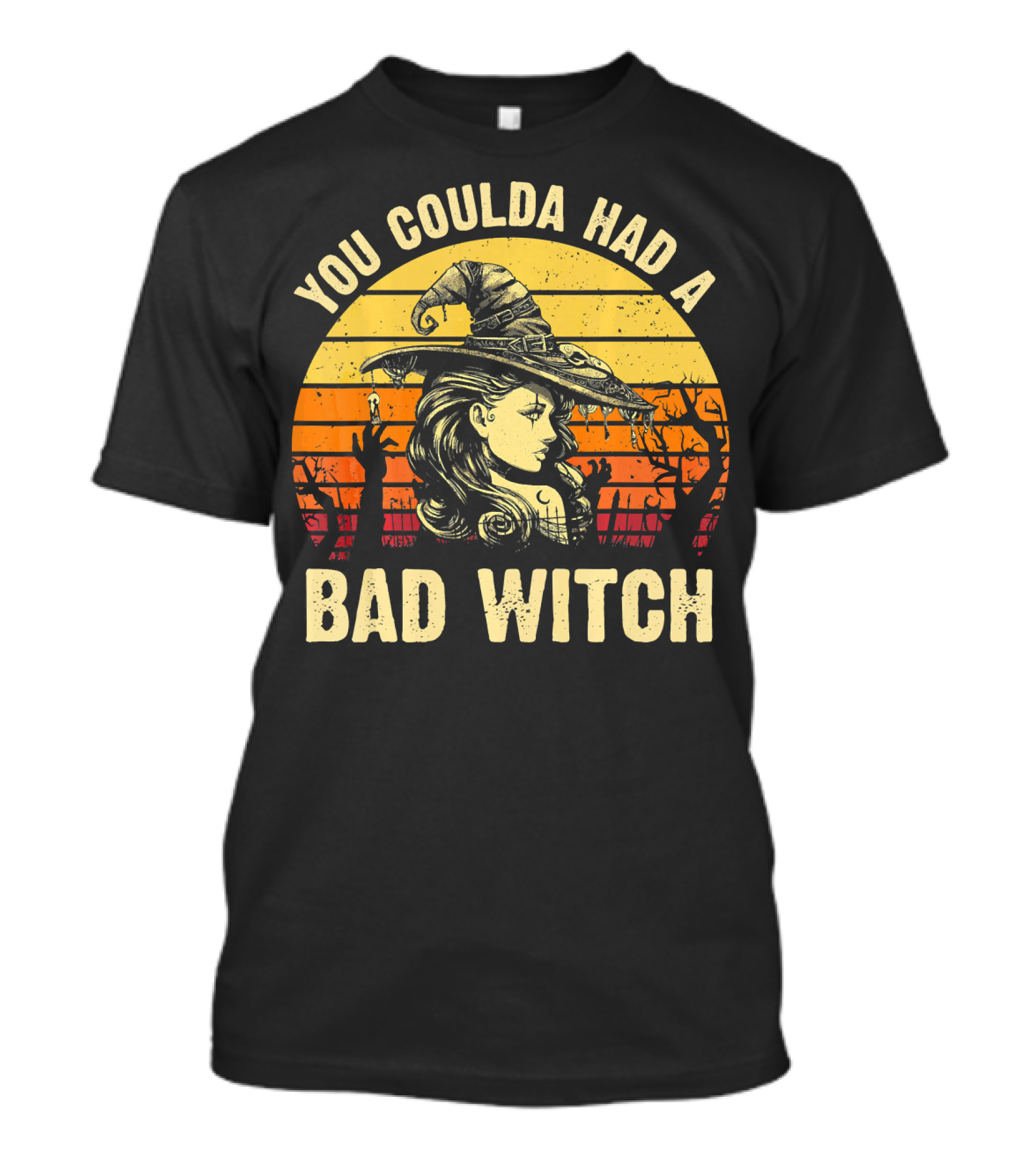 You Coulda Had A Bad Witch Vintage Sunset Halloween T-Shirt