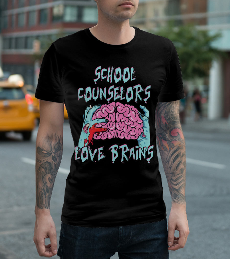 School Counselors Love Brains T-Shirt