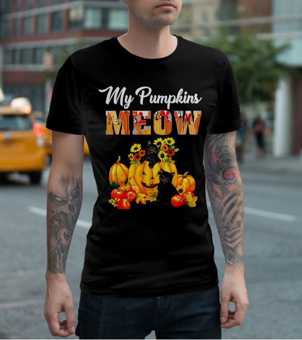 My Pumpkins Meow Cat Halloween Funny Love T-Shirt