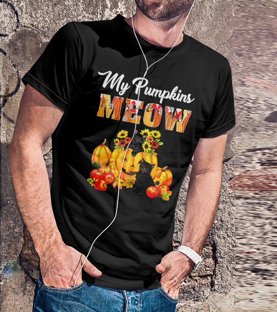My Pumpkins Meow Cat Halloween Funny Love T-Shirt