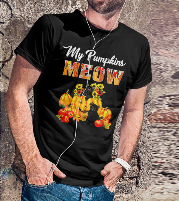 My Pumpkins Meow Cat Halloween Funny Love T-Shirt