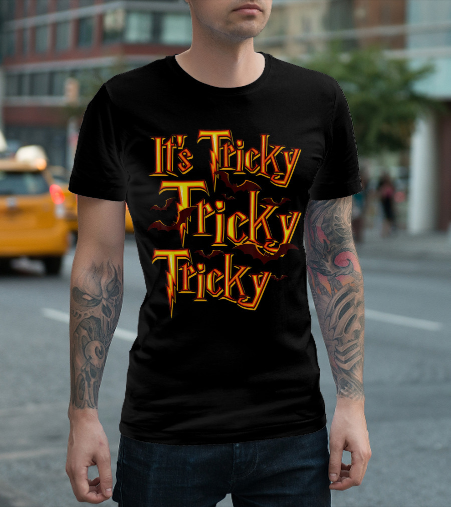 It's Tricky Tricky Tricky With Bats And Lightning-Inspired Font T-Shirt