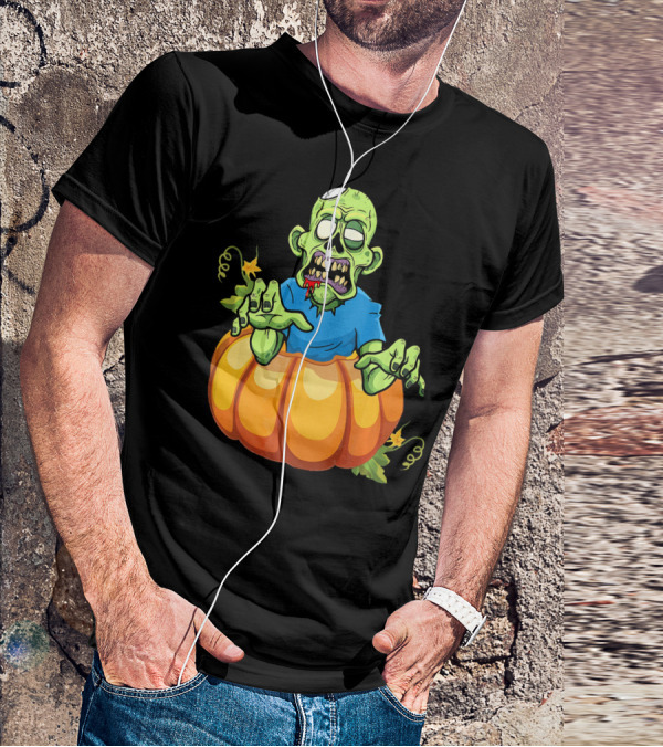 Zombie Rising From Pumpkin T-Shirt