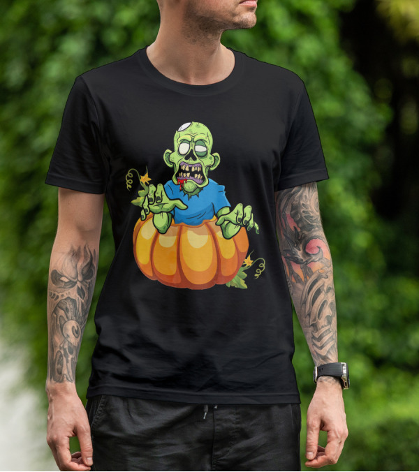 Zombie Rising From Pumpkin T-Shirt