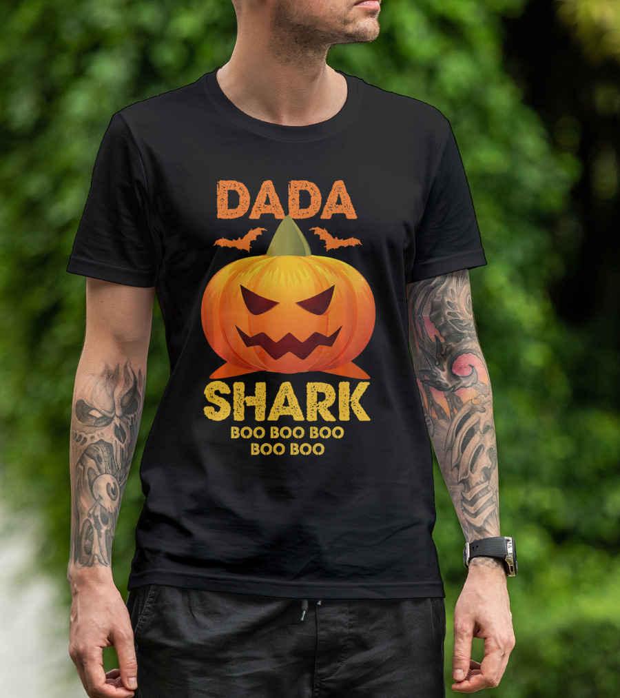 Dada Shark Boo Boo Boo Halloween Pumpkin T-Shirt