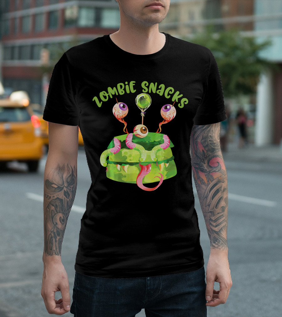 Zombie Snacks Halloween Fun Eyeballs T-Shirt