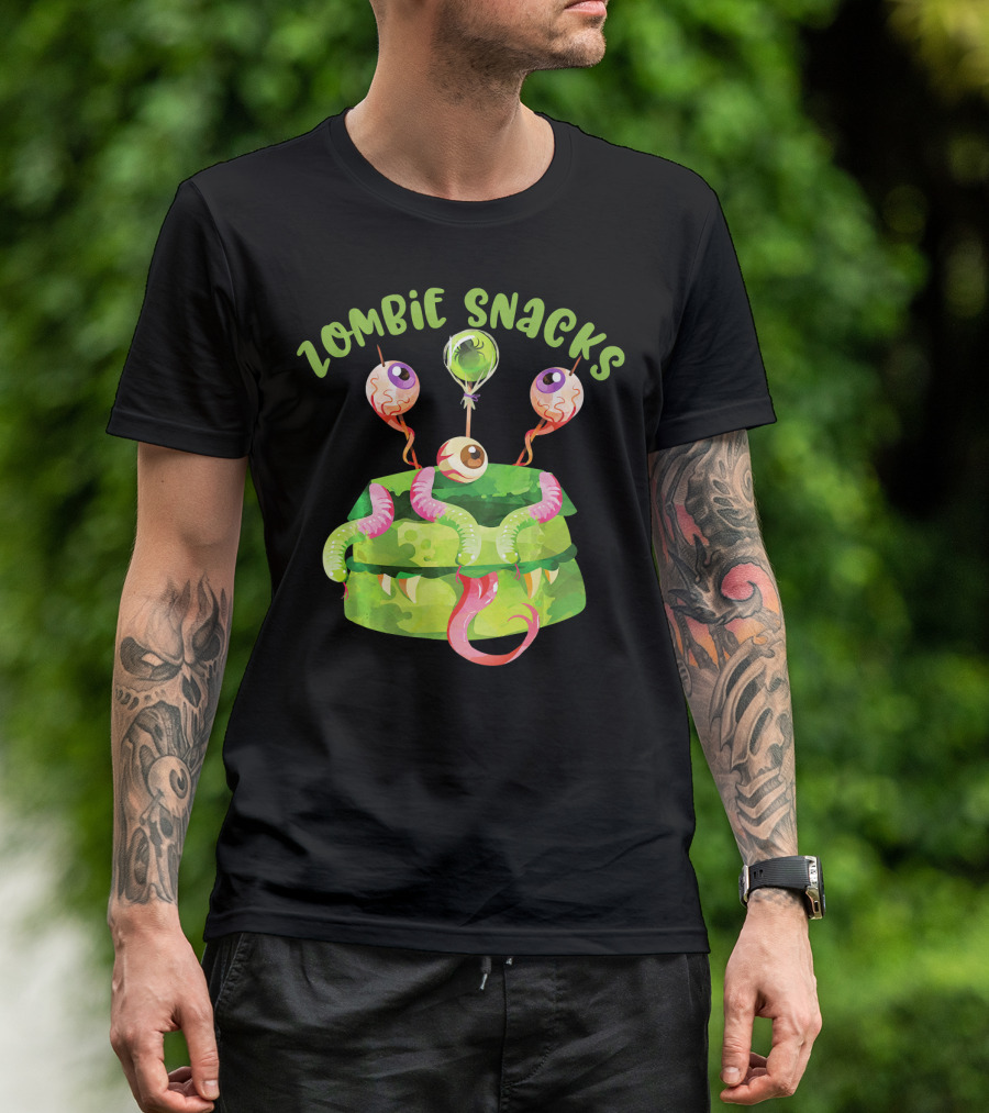 Zombie Snacks Halloween Fun Eyeballs T-Shirt