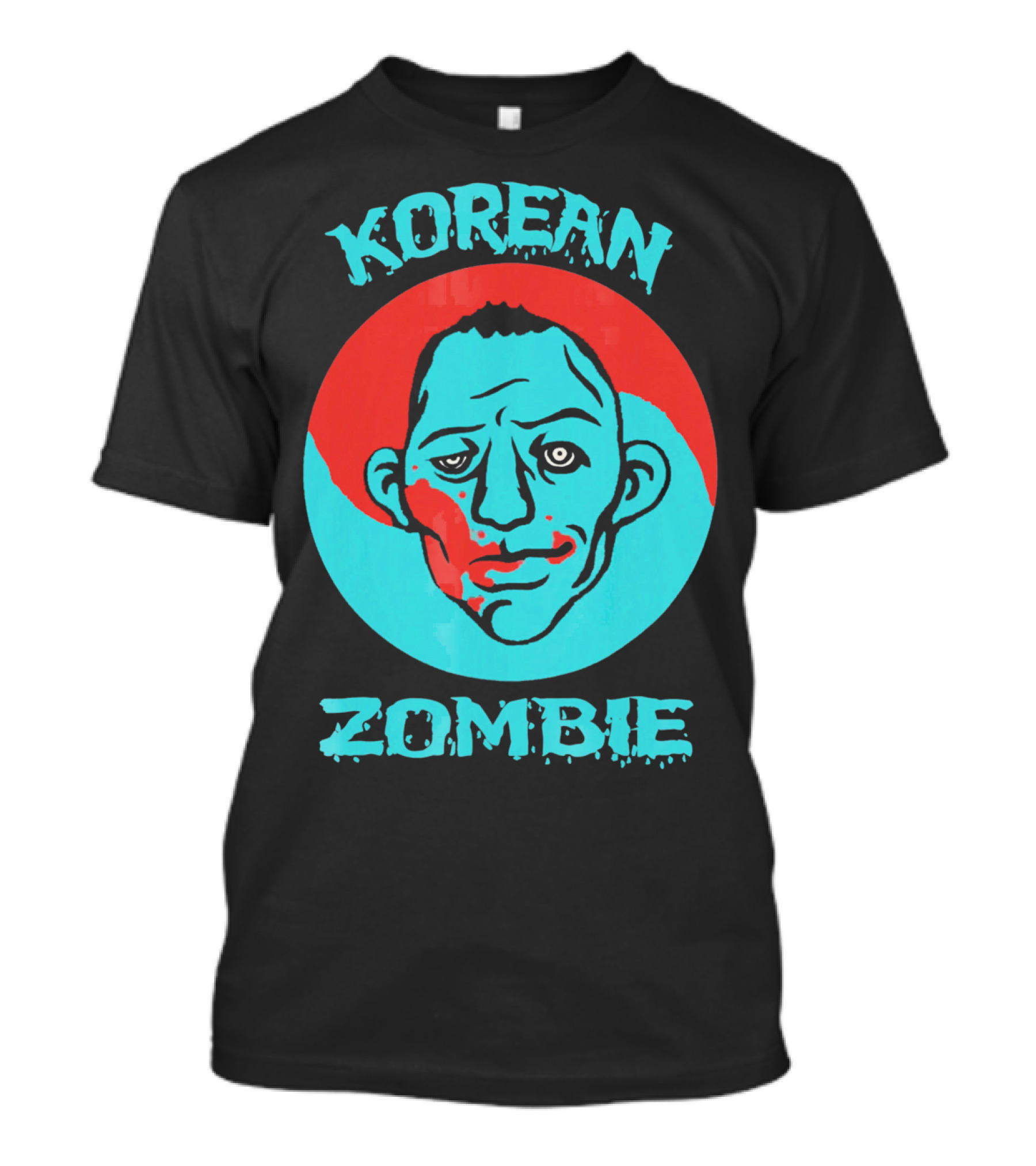 Korean Zombie Red And Blue Headshot T-Shirt