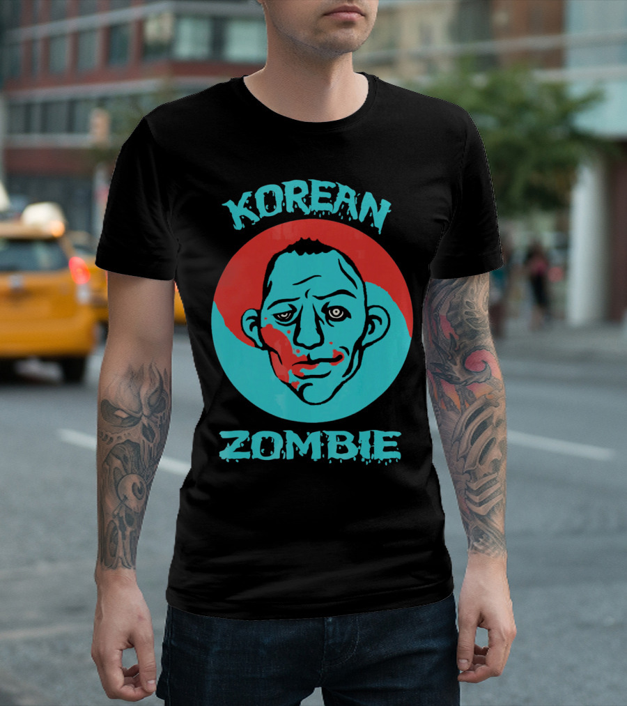 Korean Zombie Red And Blue Headshot T-Shirt