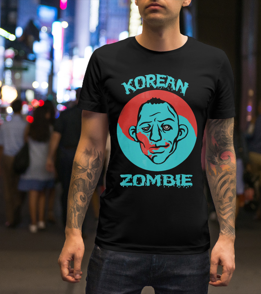 Korean Zombie Red And Blue Headshot T-Shirt