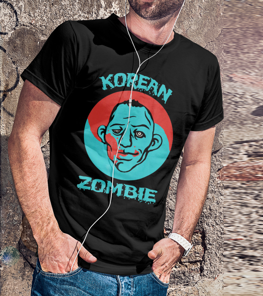 Korean Zombie Red And Blue Headshot T-Shirt