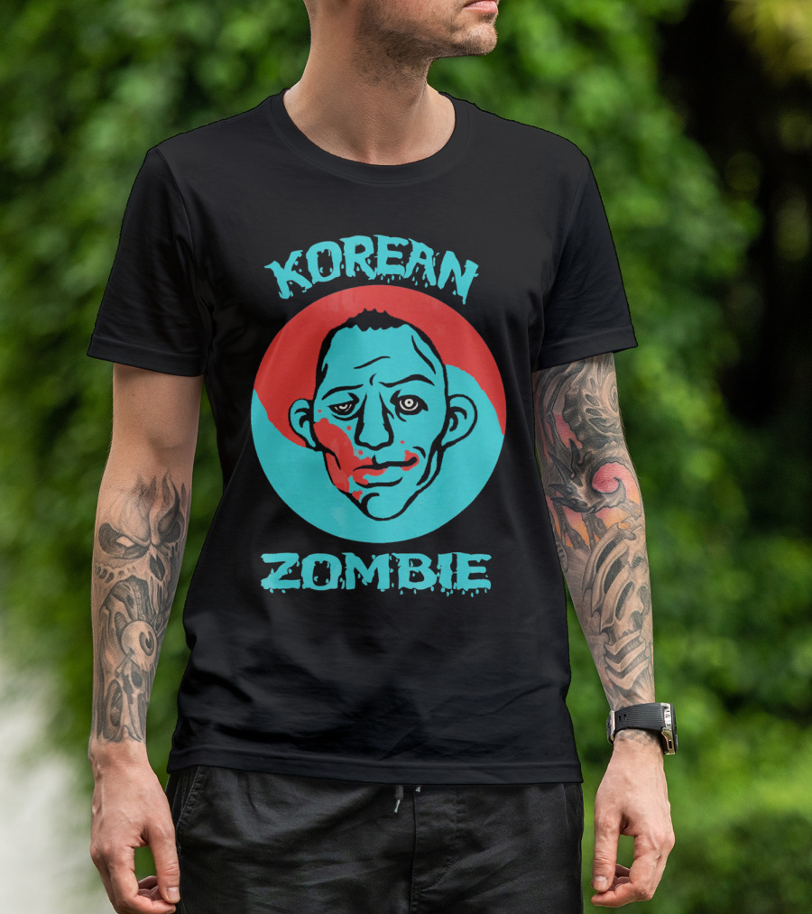 Korean Zombie Red And Blue Headshot T-Shirt