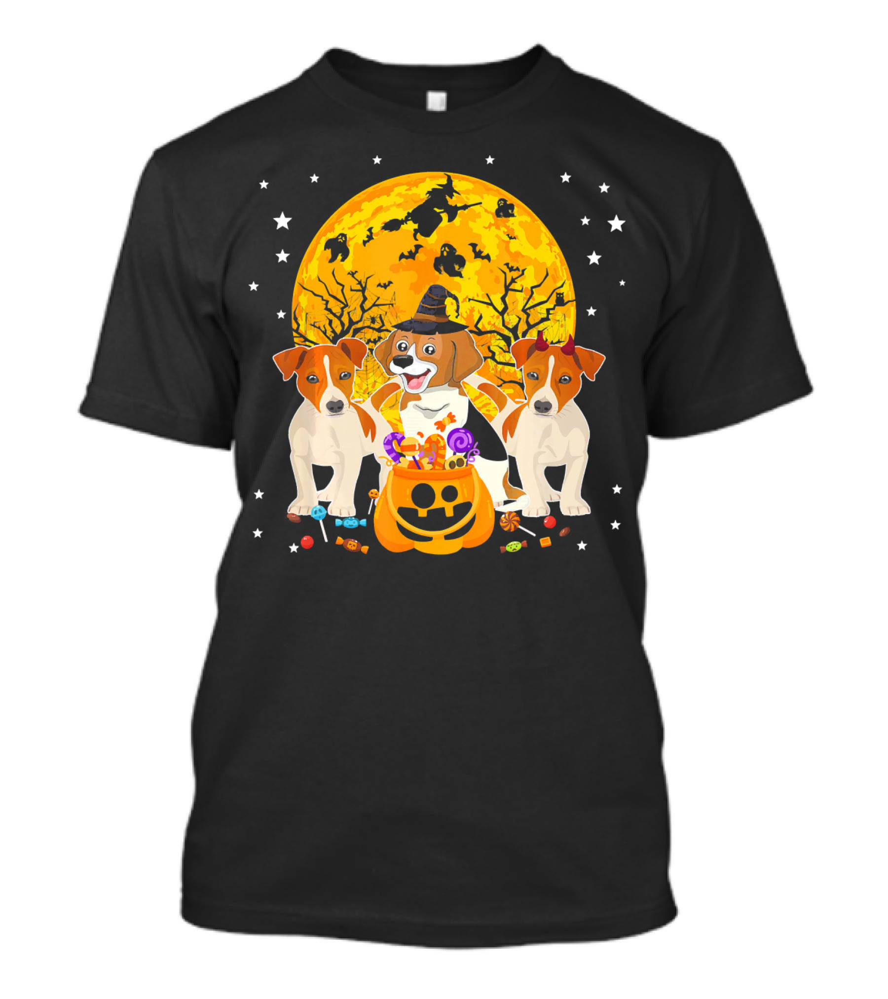 Halloween Jack Russell Terrier Candy Moon Magic T-Shirt