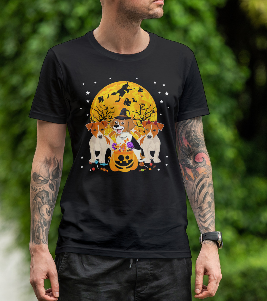Halloween Jack Russell Terrier Candy Moon Magic T-Shirt