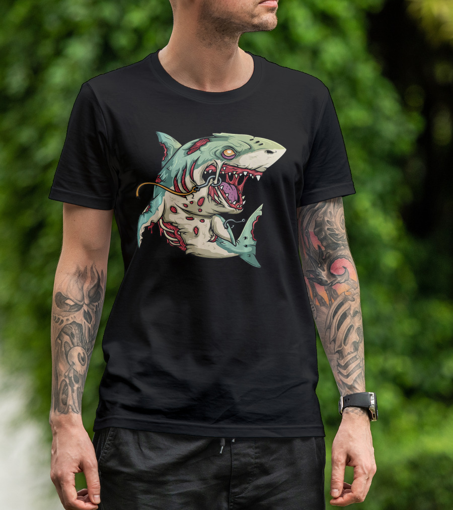 Zombie Shark Halloween Party Monster T-Shirt
