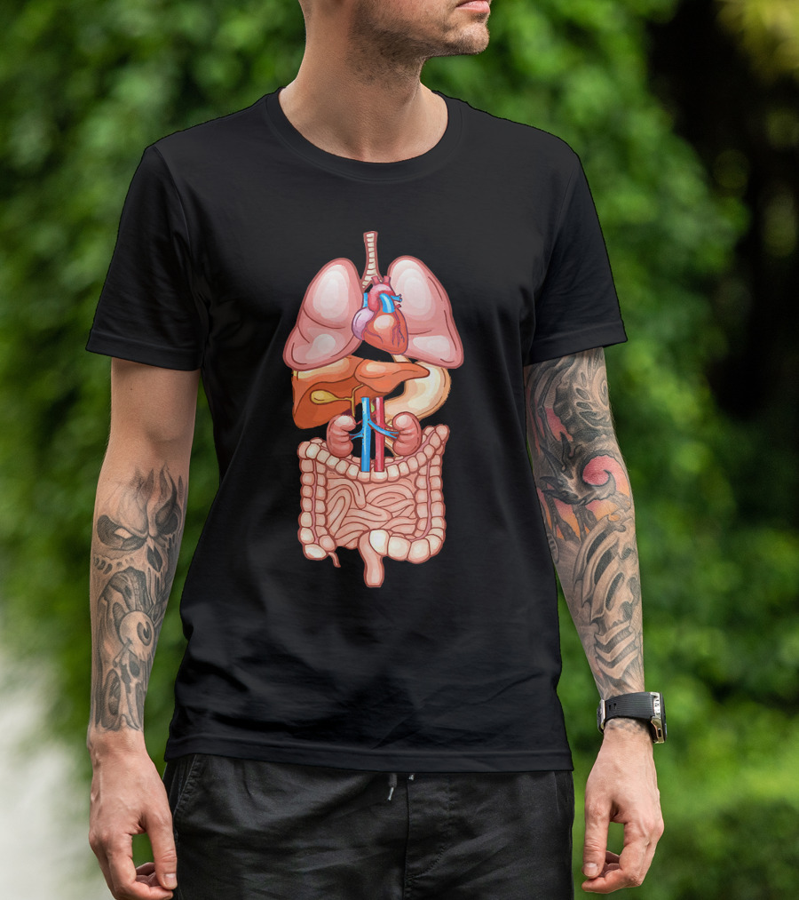Halloween Anatomy Internal Organ Diagram T-Shirt