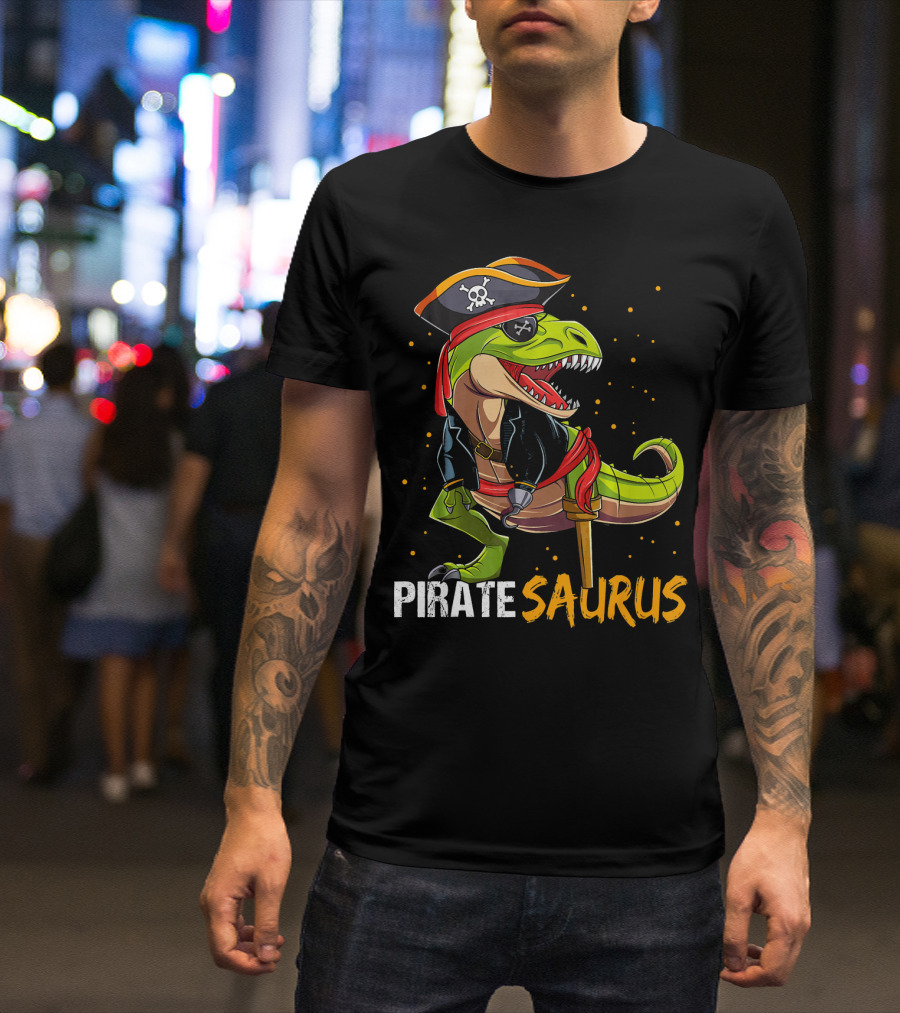 PIRATE SAURUS Dinosaur With Pirate Hat And Wooden Leg T-Shirt