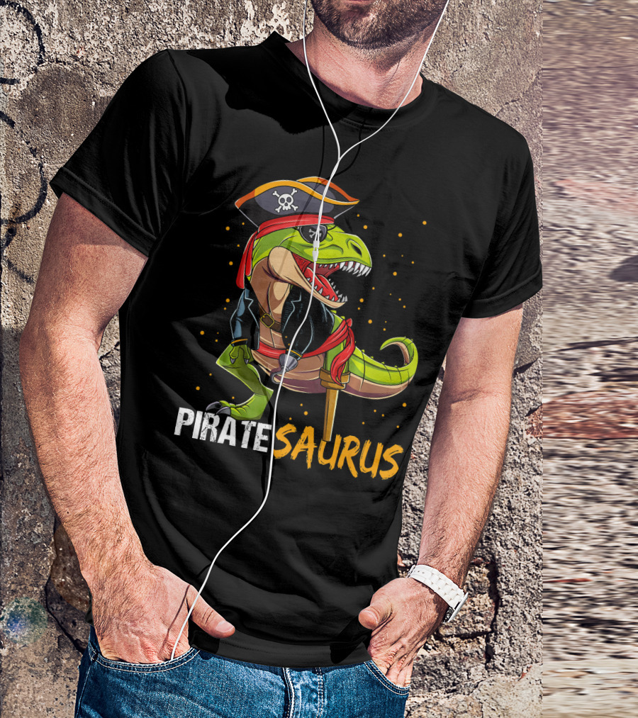 PIRATE SAURUS Dinosaur With Pirate Hat And Wooden Leg T-Shirt
