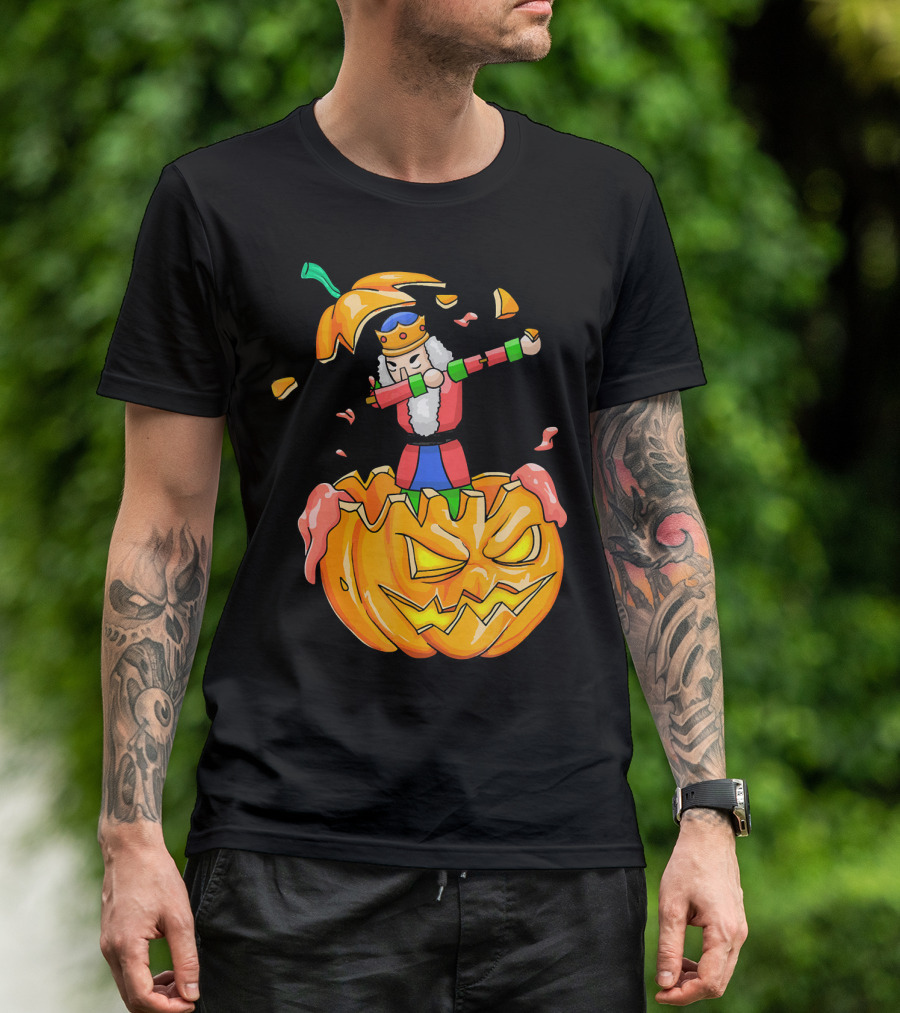 Nutcracker Dabbing On Giant Halloween Pumpkin Fun T-Shirt