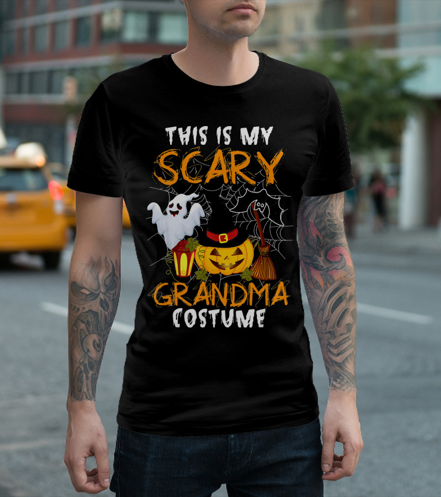 This Is My Scary Grandma Halloween Costume Ghost Pumpkin Spider Web T-Shirt