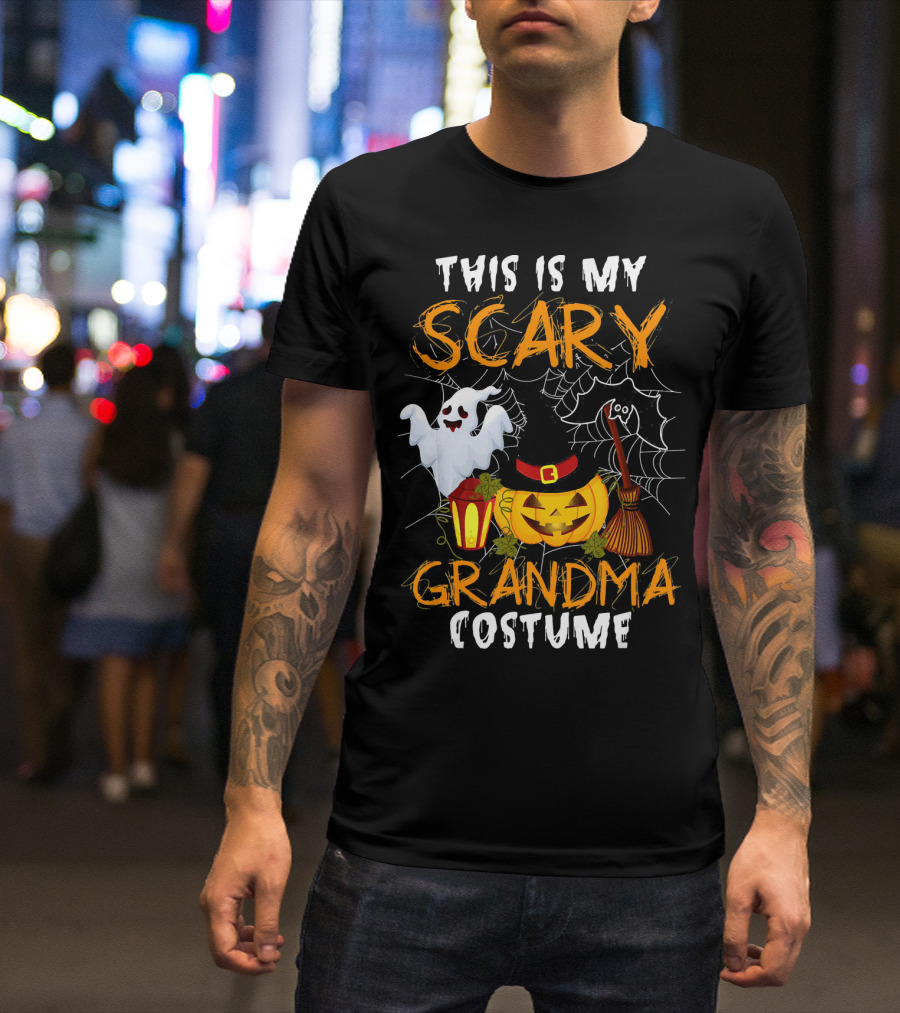 This Is My Scary Grandma Halloween Costume Ghost Pumpkin Spider Web T-Shirt