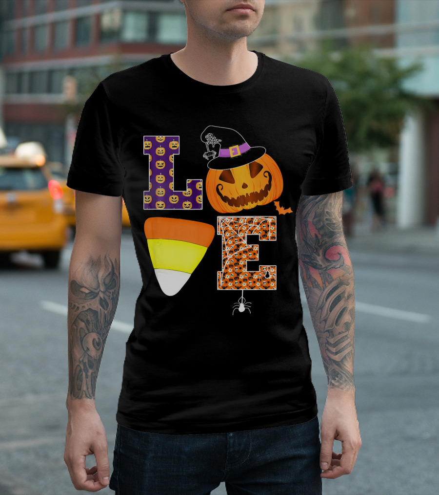 Halloween Pumpkin Candy Corn Love T-Shirt