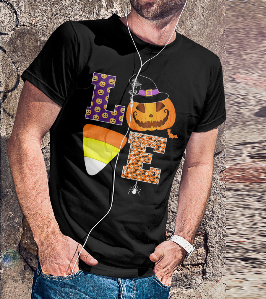 Halloween Pumpkin Candy Corn Love T-Shirt