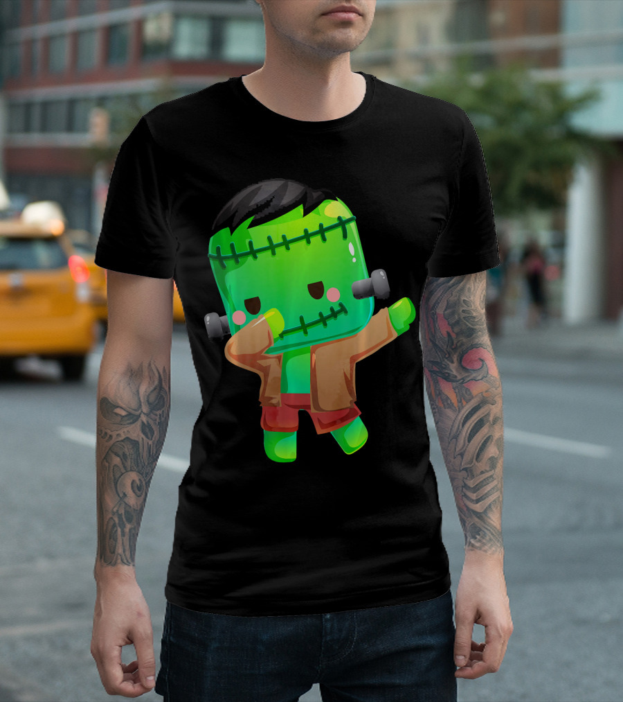 Cute Cartoon Dabbing Frankenstein Monster T-Shirt