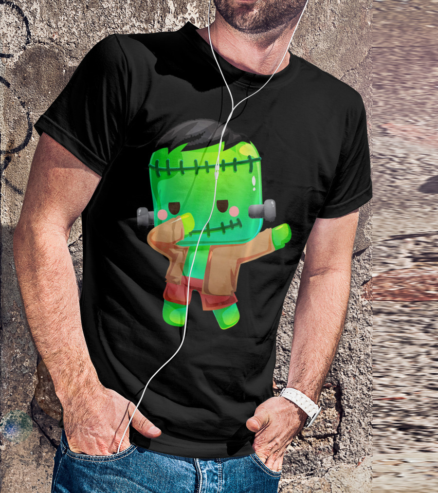 Cute Cartoon Dabbing Frankenstein Monster T-Shirt