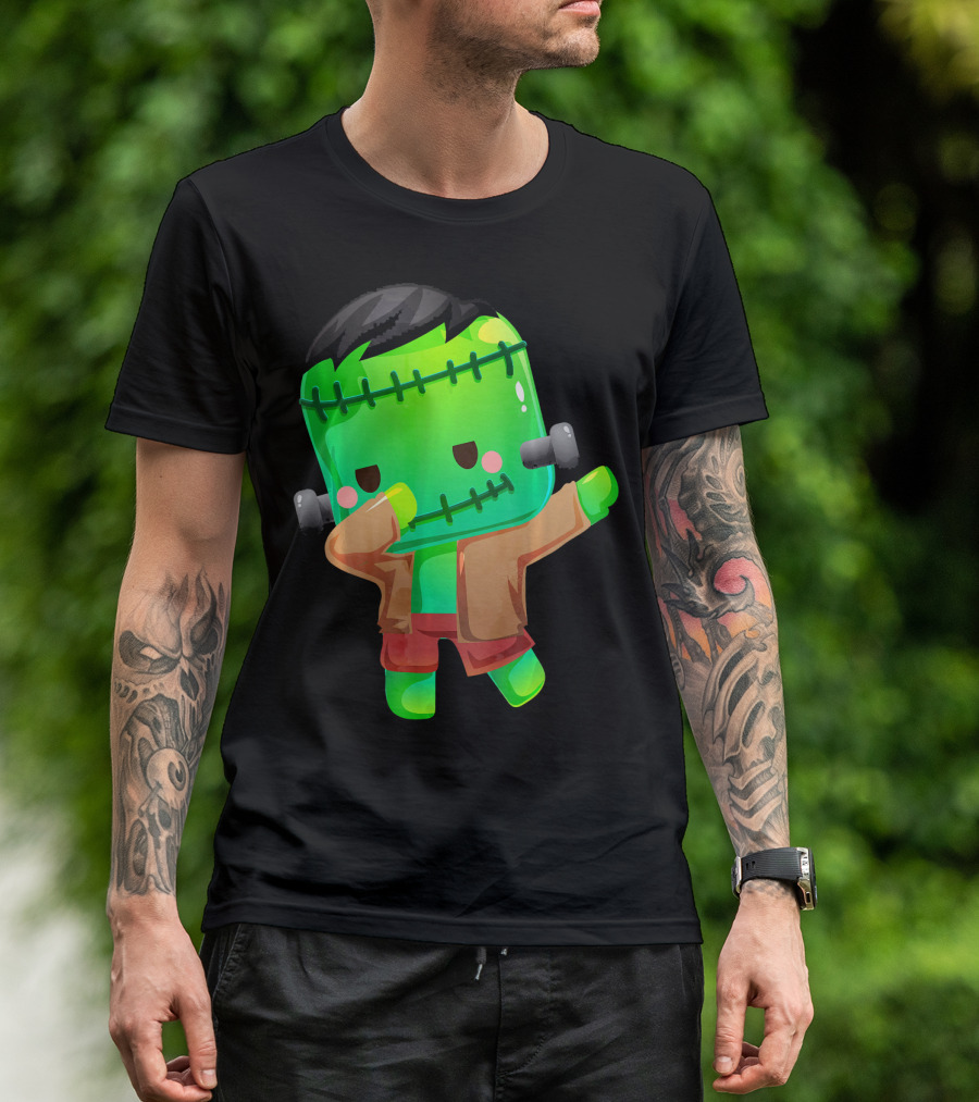 Cute Cartoon Dabbing Frankenstein Monster T-Shirt