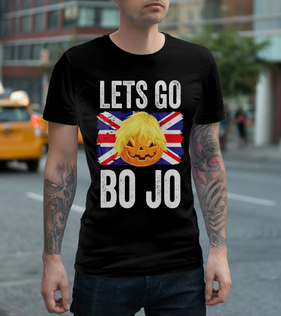 Lets Go Bo Jo Halloween Brexit Pumpkin Union Jack T-Shirt