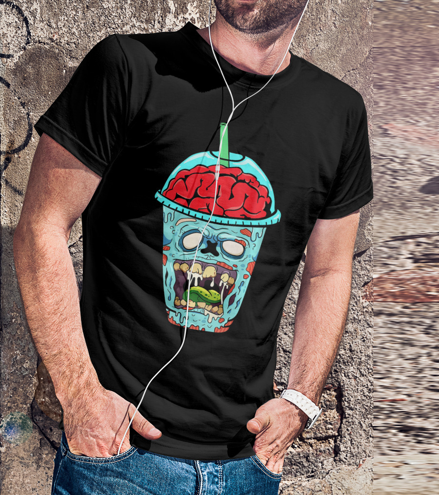 Zombie Apocalypse Brain Slushy Drink Horror T-Shirt