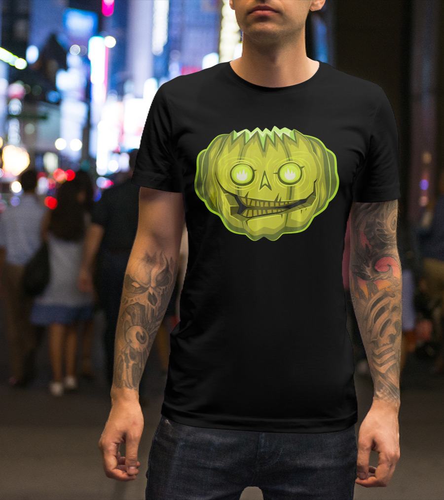 Halloween Zombie Pumpkin Glowing Skull T-Shirt