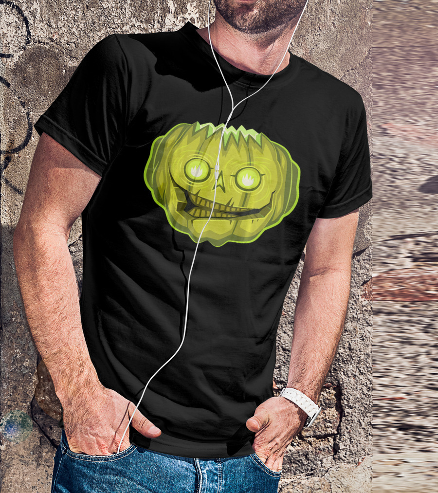 Halloween Zombie Pumpkin Glowing Skull T-Shirt
