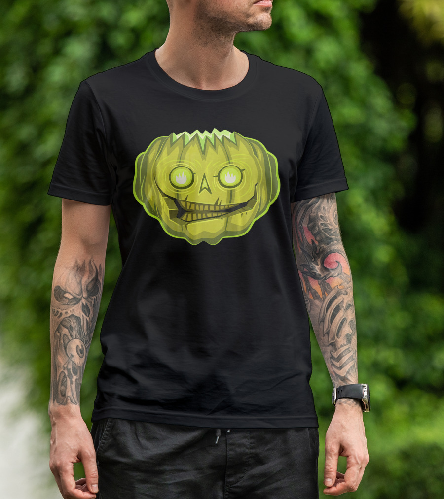 Halloween Zombie Pumpkin Glowing Skull T-Shirt