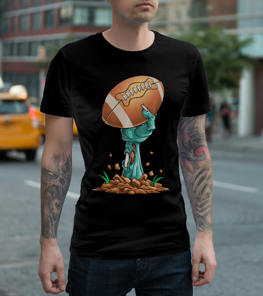 Zombie Hands Rising with Football Victory T-Shirt