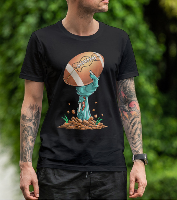 Zombie Hands Rising With Football Victory T-Shirt