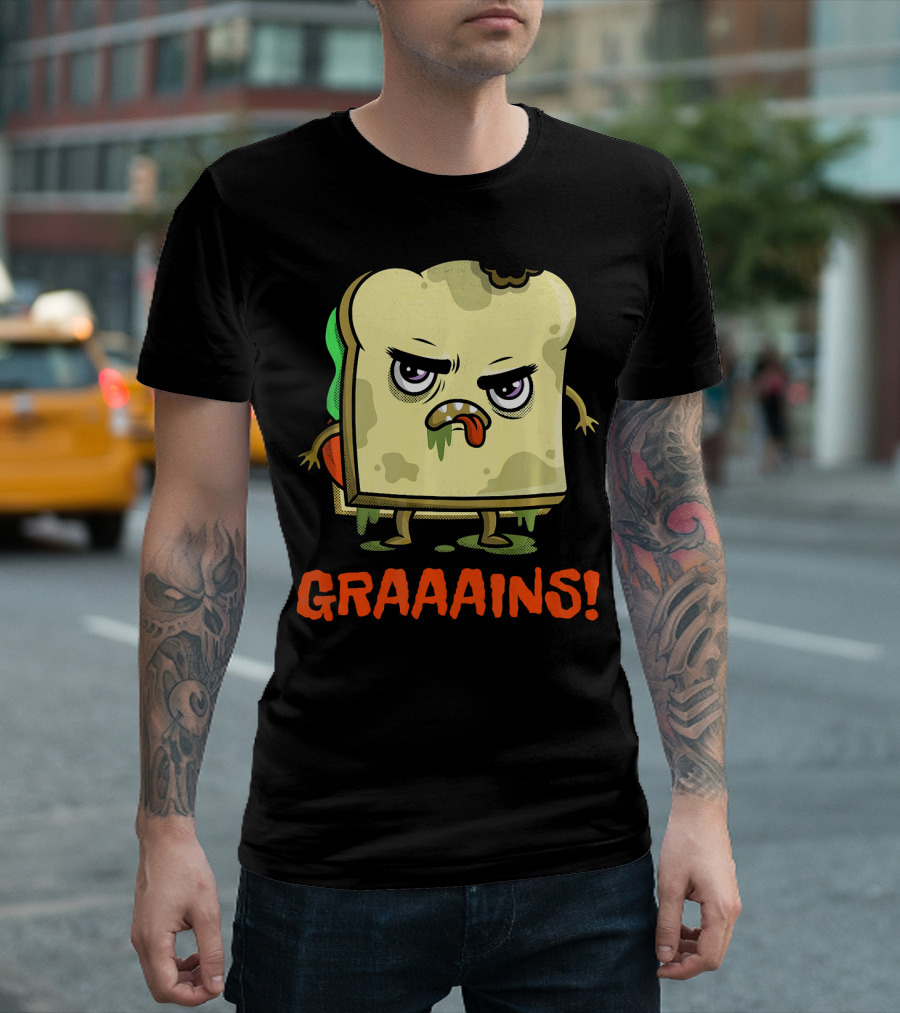 Halloween Zombie Sandwich Graaains Food Grains T-Shirt