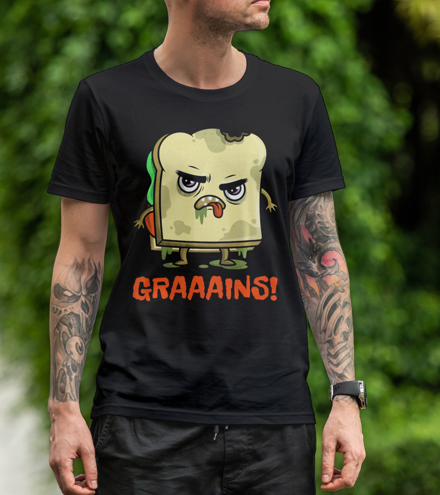 Halloween Zombie Sandwich Graaains Food Grains T-Shirt