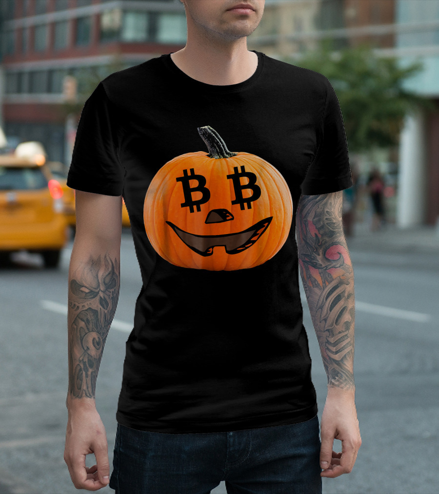Bitcoin Pumpkin Halloween Costume Crypt T-Shirt