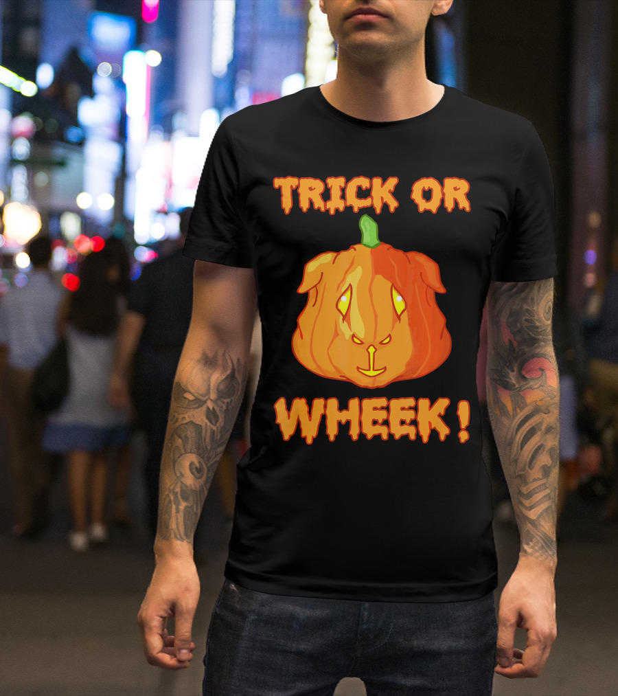 Trick Or Wheek Guinea Pig Jack O Lantern Halloween Fun T-Shirt