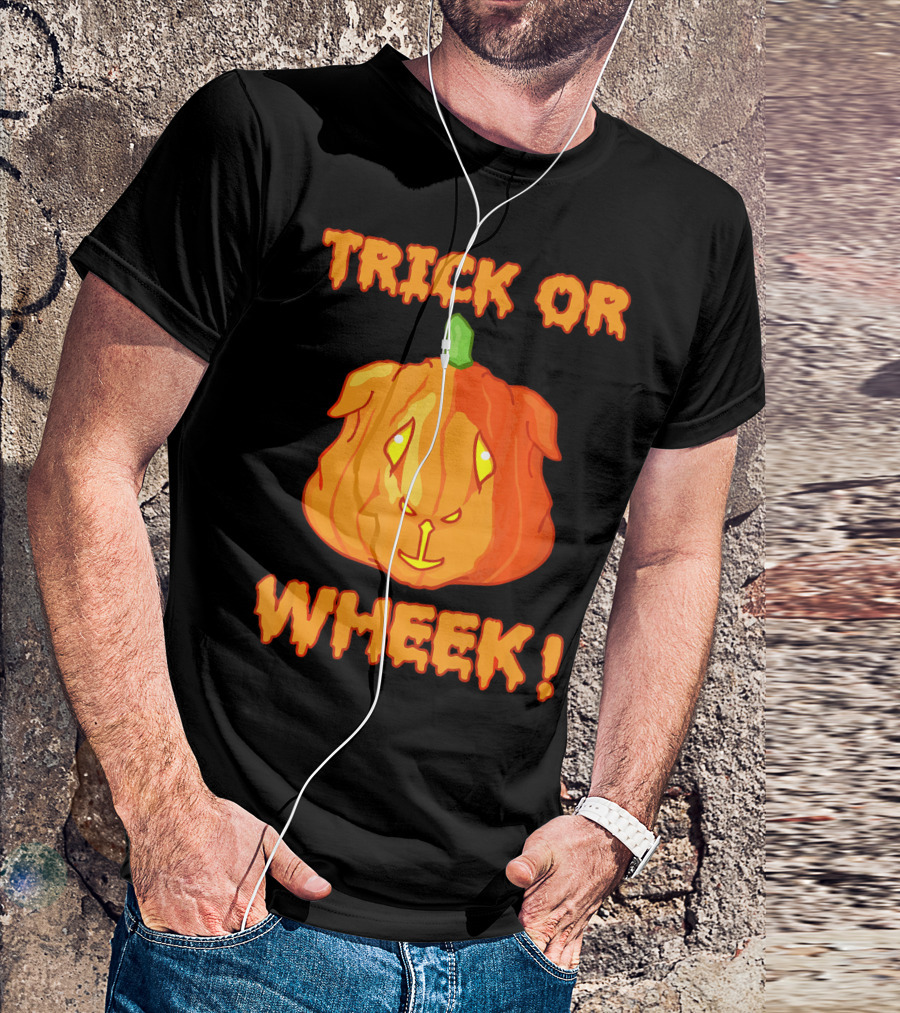 Trick Or Wheek Guinea Pig Jack O Lantern Halloween Fun T-Shirt