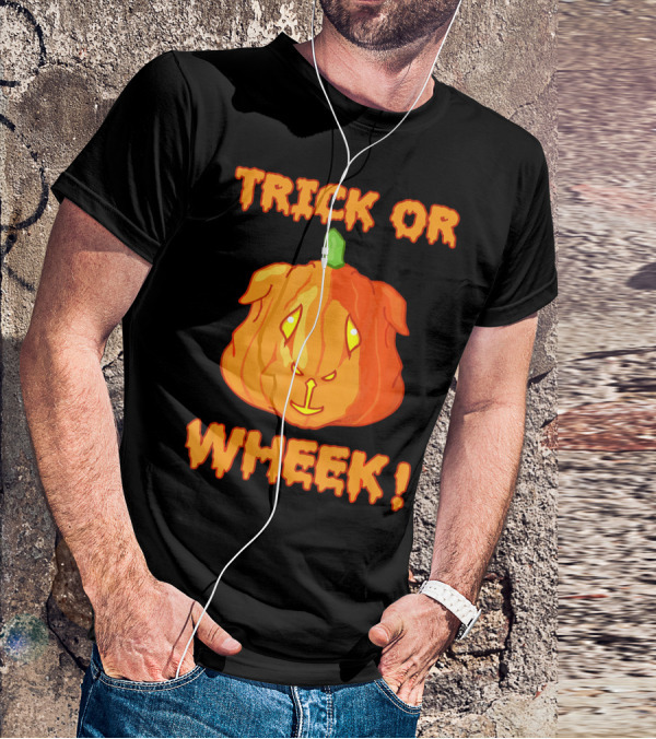 Trick Or Wheek Guinea Pig Jack O Lantern Halloween Fun T-Shirt