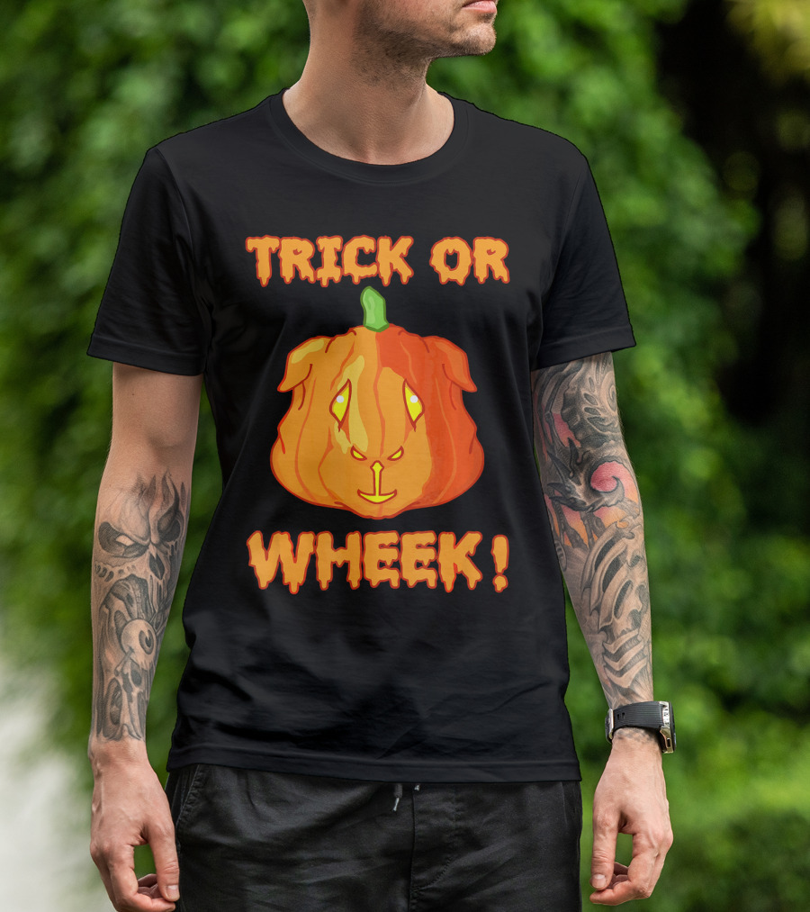 Trick Or Wheek Guinea Pig Jack O Lantern Halloween Fun T-Shirt