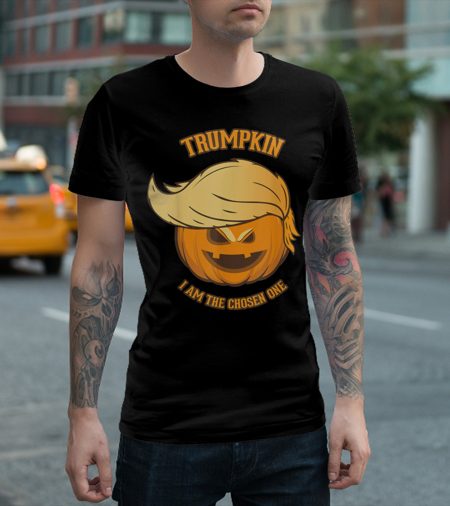 Trumpkin Pumpkin Face Halloween I Am The Chosen One T-Shirt