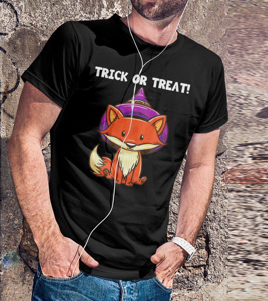 Trick Or Treat Witch Fox Halloween T-Shirt