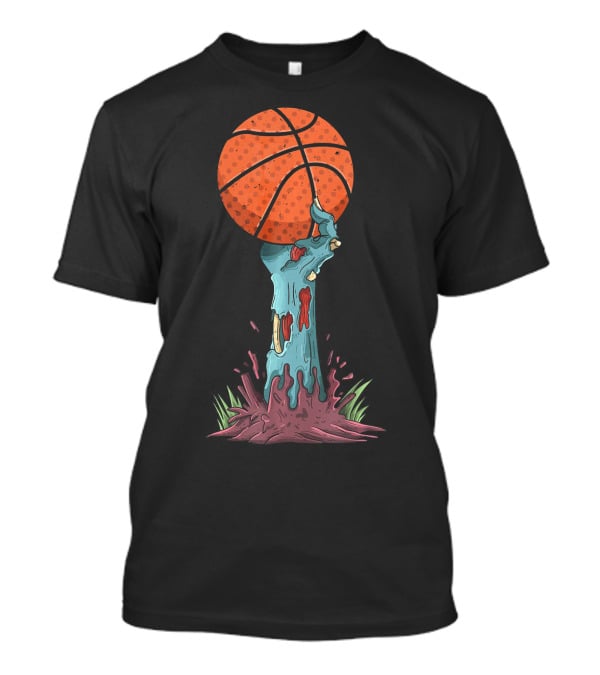 Zombie Hands Grasping Basketball Emerge From Ground T-Shirt